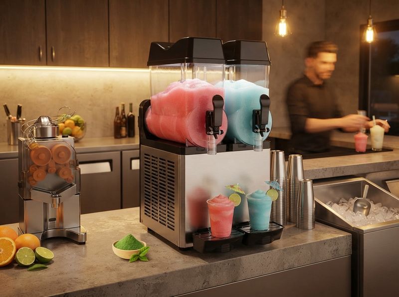 Commercial Slushy Machine, 24L Dual Tank