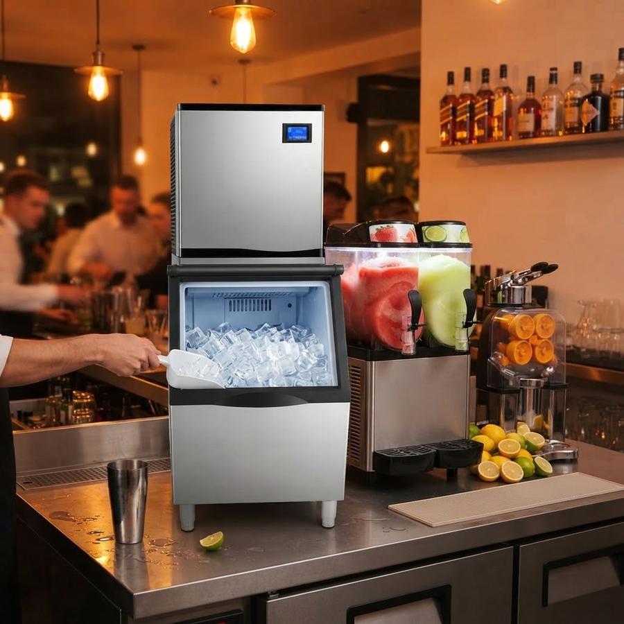 Flagship commercial ice machine in a working commercial kitchen